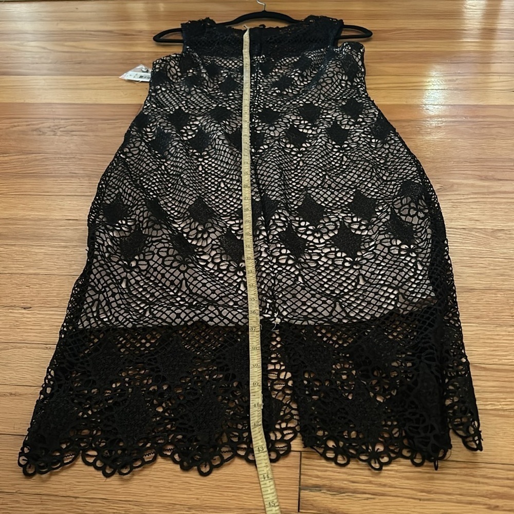 Bisou Bisou Black Lace Whimsygoth Dress Nude Lining Romantic Feminine 10 - Picture 10 of 10